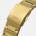 Guess Scope Gold Dial Gold Steel Strap Watch for Men - GW0454G2