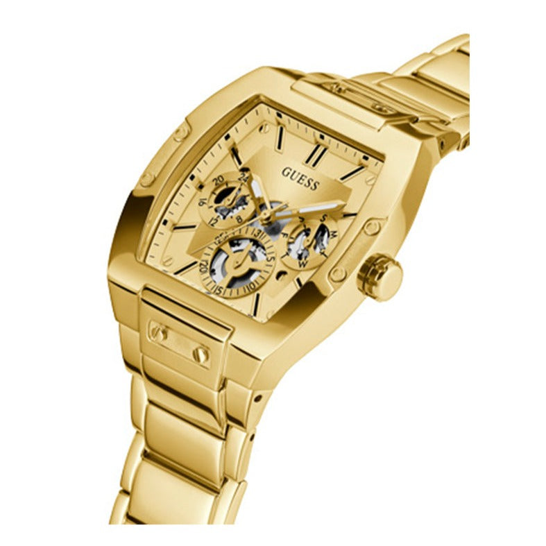 Guess Phoenix Multi Function Gold Dial Gold Steel Strap Watch for Men - GW0456G2