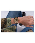 Guess Phoenix Multi Function Gold Dial Gold Steel Strap Watch for Men - GW0456G2