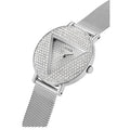 Guess Iconic Diamonds Silver Dial Silver Mesh Bracelet Watch For Women - GW0477L1