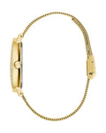 Guess Iconic Diamonds Gold Dial Gold Mesh Bracelet Watch For Women - GW0477L2