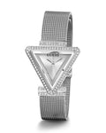 Guess Fame Diamonds Silver Dial Silver Mesh Bracelet Watch for Women - GW0508L1