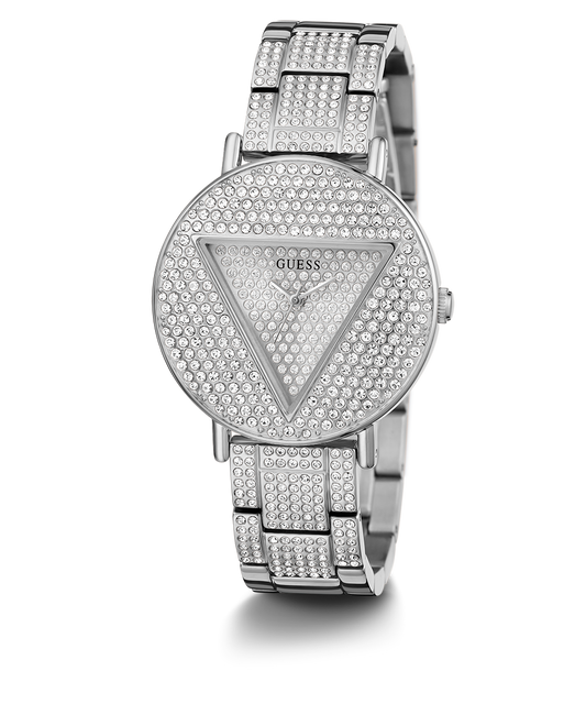 Guess Trend Diamonds Silver Dial Silver Steel Strap Watch for Women - GW0512L1