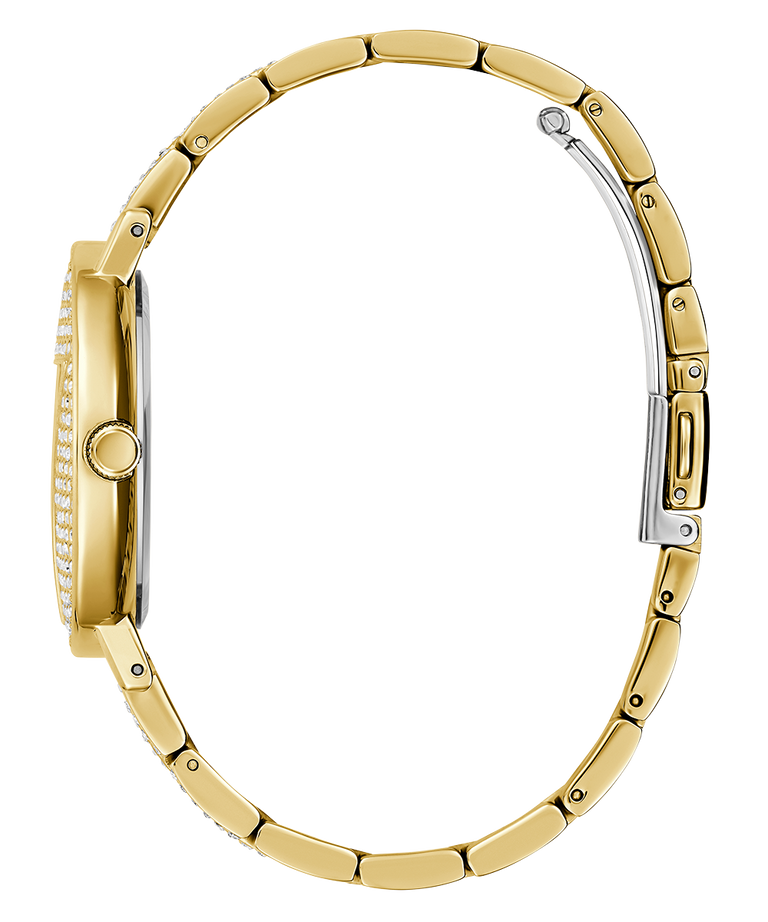 Guess Trend Diamonds Gold Dial Gold Steel Strap Watch for Women - GW0512L2