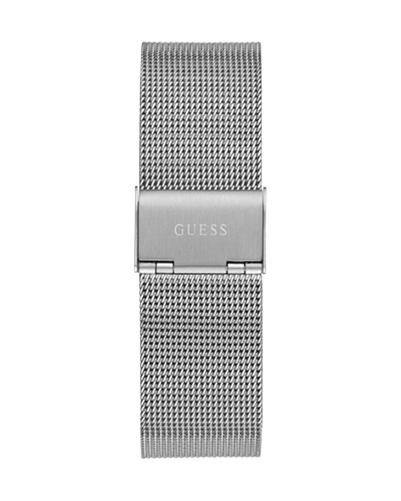 Guess Gadget Silver Dial Silver Mesh Bracelet Watch for Men - GW0538G1