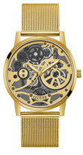 Guess Gadget Gold Dial Gold Mesh Bracelet Watch for Men - GW0538G2