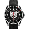 Gucci Dive Feline Quartz Black Dial Black Rubber Strap Watch For Men - YA136320