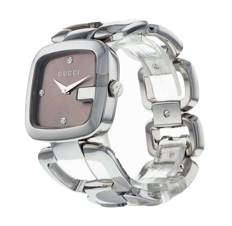 Gucci G Gucci Quartz Brown Dial Silver Steel Strap Watch For Women - YA125401