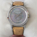 Gucci G Timeless Automatic Mother of Pearl Dial Brown Leather Strap Watch For Women - YA1264112