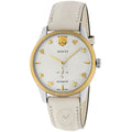 Gucci G Timeless Automatic Silver Dial Beige Leather Strap Watch For Men - YA126348