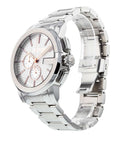 Gucci G Chrono Chronograph Quartz White Dial Silver Steel Strap Watch For Men - YA101201