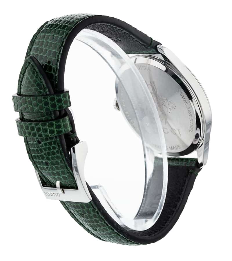 Gucci G-Timeless Quartz Mother of Pearl Green Dial Green Leather Strap Watch For Women - YA1264042