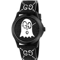 Gucci G Timeless Ghost Motif Black Dial Black Rubber Strap Watch For Men - YA1264018