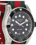 Gucci Dive Quartz Black Dial Two Tone Nylon Strap Watch For Men - YA136209