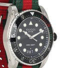 Gucci Dive Quartz Black Dial Two Tone Nylon Strap Watch For Men - YA136209