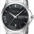 Gucci G Timeless 400 Quartz Black Dial Silver Steel Strap Unisex Watch - YA126457