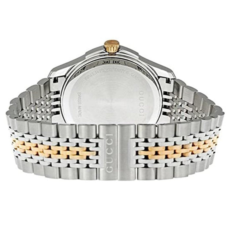 Gucci G Timeless Quartz Black Dial Two Tone Mesh Bracelet Watch For Women - YA126512