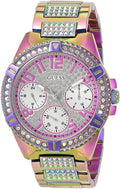 Guess Lady Frontier Diamonds Silver Dial Multicolor Steel Strap Watch for Women - GW0044L1