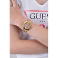 Guess Eclipse Multifunction Gold Dial Gold Steel Strap Watch for Women - GW0433L1