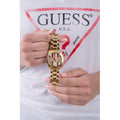 Guess Eclipse Multifunction Gold Dial Gold Steel Strap Watch for Women - GW0433L1