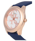 Guess G Twist Silver Dial Blue Silicone Strap Watch For Women - W0911L6