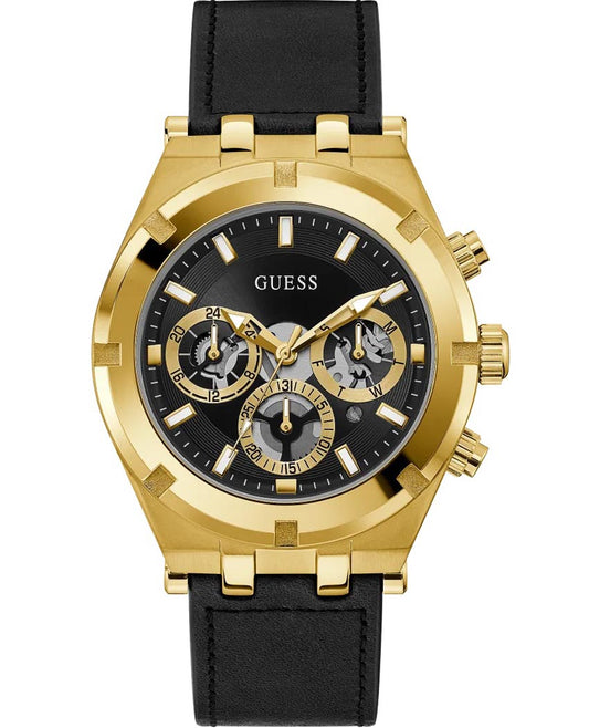 Guess Continental Black Dial Black Rubber Strap Watch for Men - GW0262G2