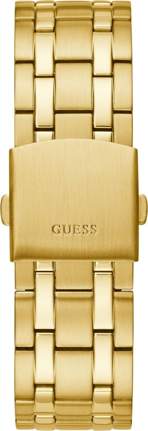 Guess Continental Black Dial Gold Steel Strap Watch for Men - GW0260G2