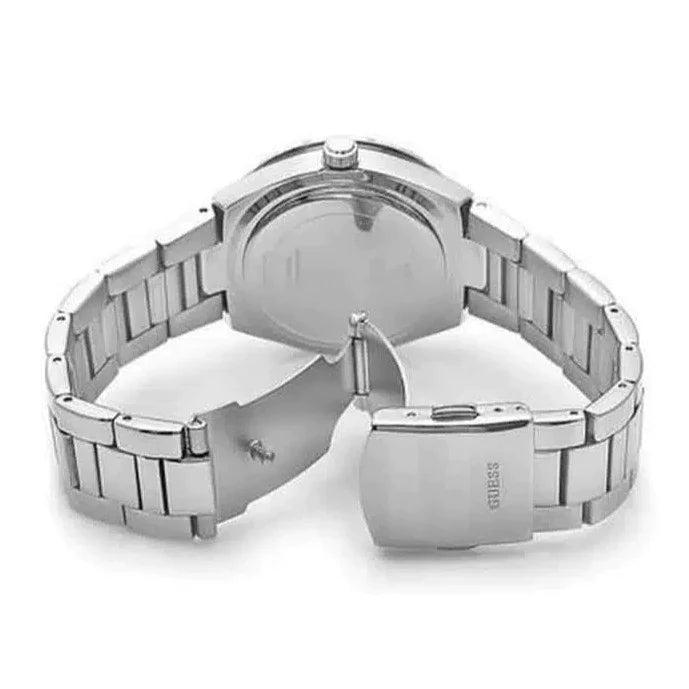 Guess Mini Prism Diamonds Silver Dial Silver Steel Strap Watch for Women - W12638L1