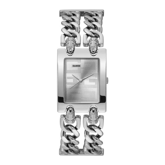 Guess MOD G Diamonds Silver Dial Silver Steel Strap Watch for Women - GW0294L1