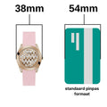 Guess Clarity Gold Dial Pink Silicone Strap Watch for Women - GW0109L2