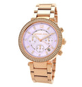 Michael Kors Parker Lilac Dial Gold Steel Strap Watch for Women - MK6169