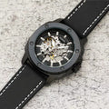 Fossil Modern Machine Automatic Skeleton Grey Dial Black Steel Strap Watch for Men - ME3134