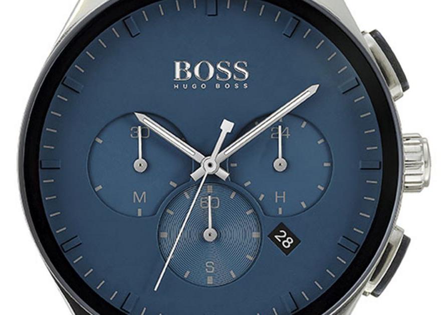 Hugo Boss Peak Chronograph Blue Dial Silver Steel Strap Watch for Men - 1513763