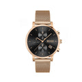 Hugo Boss Integrity Black Dial Gold Mesh Bracelet Watch for Men - 1513808