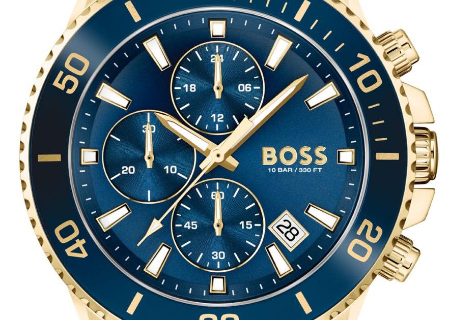 Hugo Boss Admiral Chronograph Blue Dial Blue Rubber Strap Watch for Men - 1513965