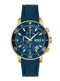 Hugo Boss Admiral Chronograph Blue Dial Blue Rubber Strap Watch for Men - 1513965