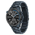 Hugo Boss Globetrotter Chronograph Black Dial Blue Steel Strap Watch for Men - 1513824