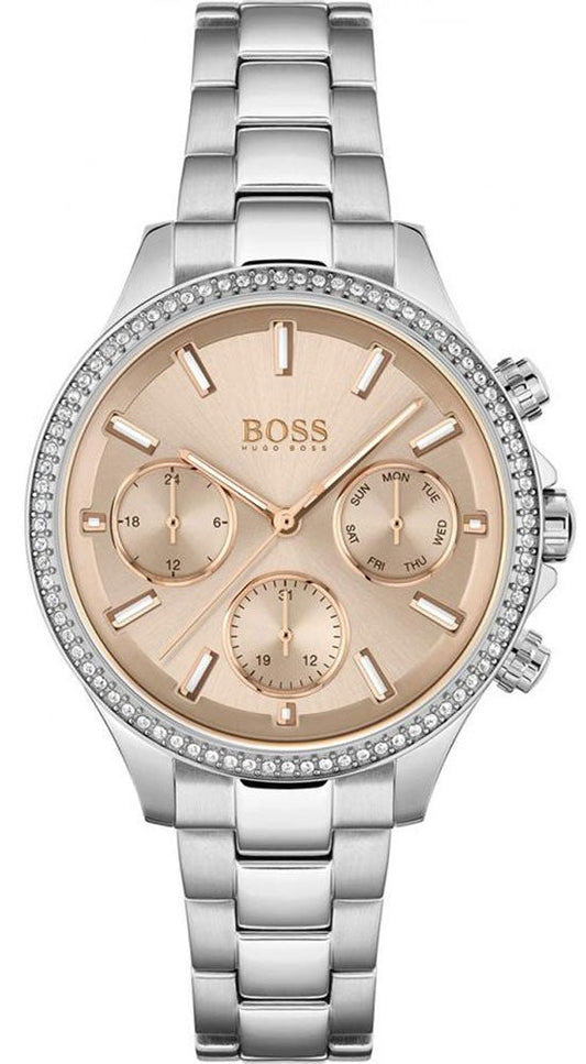 Hugo Boss Hera Rose Pink Dial Silver Steel Strap Watch for Women - 1502565