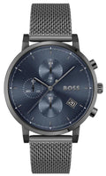 Hugo Boss Skymaster Chronograph Grey Dial Grey Mesh Bracelet Watch for Men  - 1513934