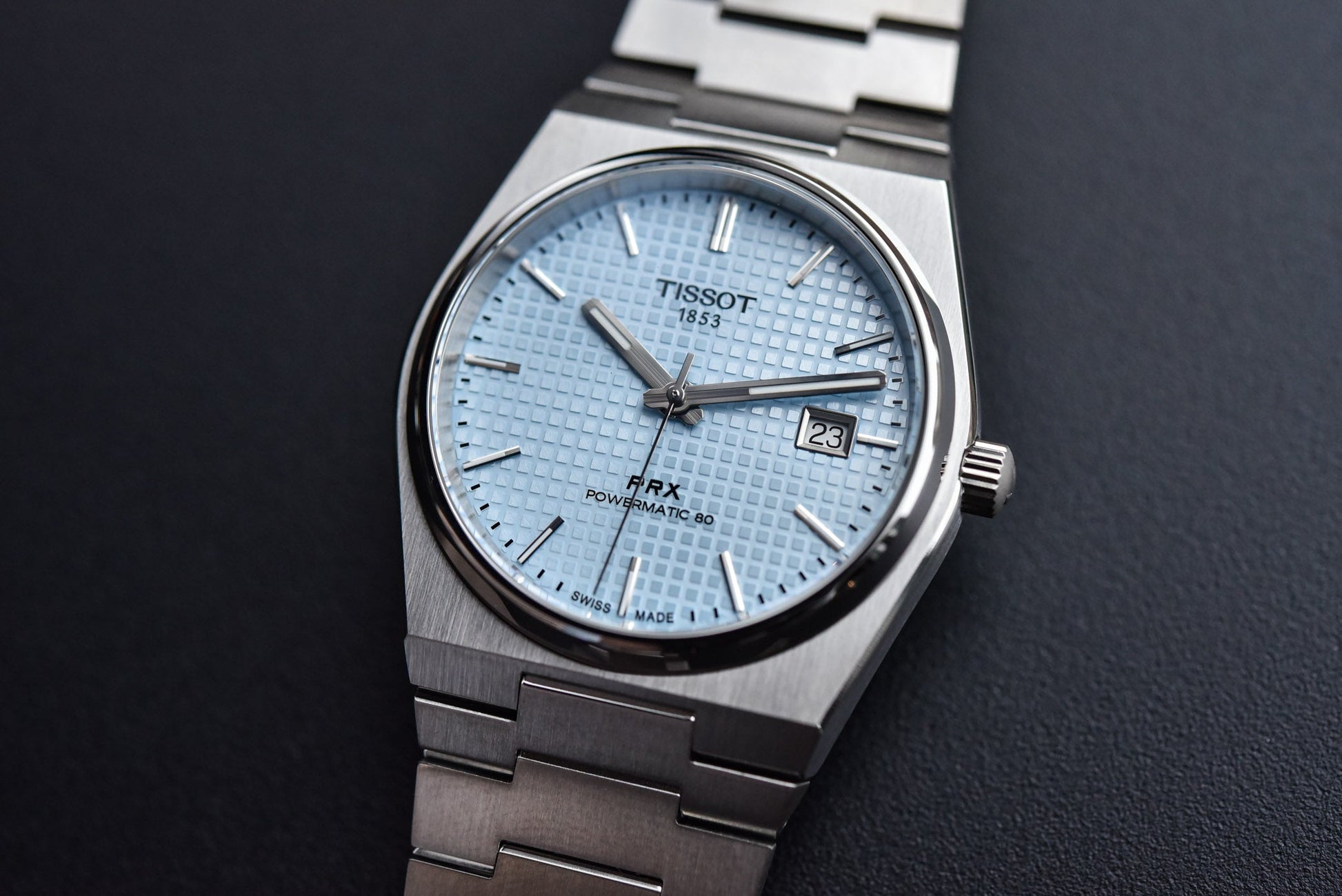 Tissot PRX Powermatic 80 Ice Blue Tiffany Dial Silver Steel Strap Watch for Men - T137.407.11.351.00