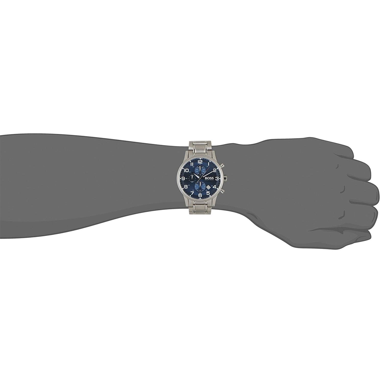 Hugo Boss Aeroliner Blue Dial Silver Steel Strap Watch for Men - 1513183