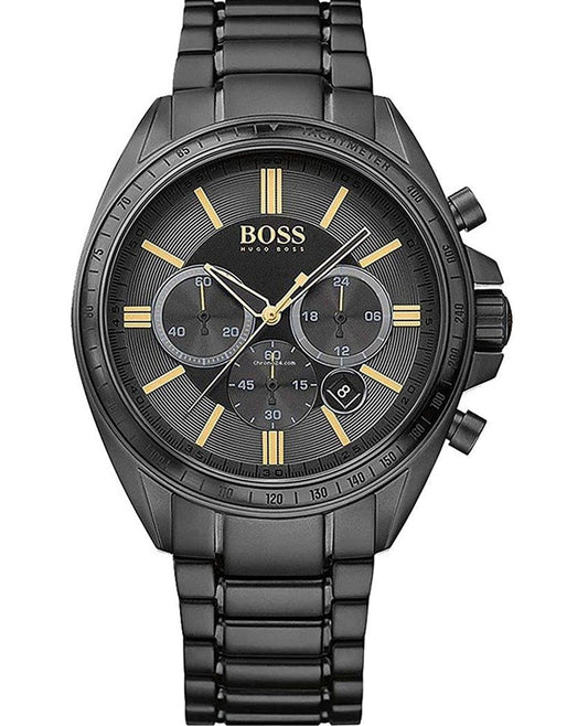 Hugo Boss Driver Black Dial Black Steel Strap Watch for Men - 1513277