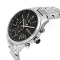 Hugo Boss Grand Prix Black Dial Silver Steel Strap Watch for Men - 1513477