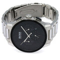 Hugo Boss Peak Chronograph Black Dial Silver Steel Strap Watch for Men - 1513762