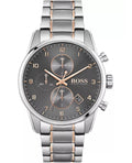 Hugo Boss Skymaster Chronograph Grey Dial Two Tone Steel Strap Watch for Men - 1513789