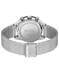 Hugo Boss Admiral Black Dial Silver Mesh Bracelet Watch for Men - 1513904