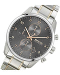 Hugo Boss Skymaster Chronograph Grey Dial Two Tone Steel Strap Watch for Men - 1513789