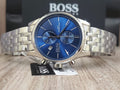 Hugo Boss Jet Chronograph Blue Dial Silver Steel Strap Watch for Men - 1513384