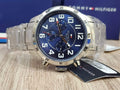 Tommy Hilfiger Trent Quartz Blue Dial Silver Steel Strap Watch for Men - 1791053