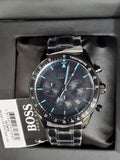 Hugo Boss Trophy Black Dial Black Steel Strap Watch for Men - 1513675